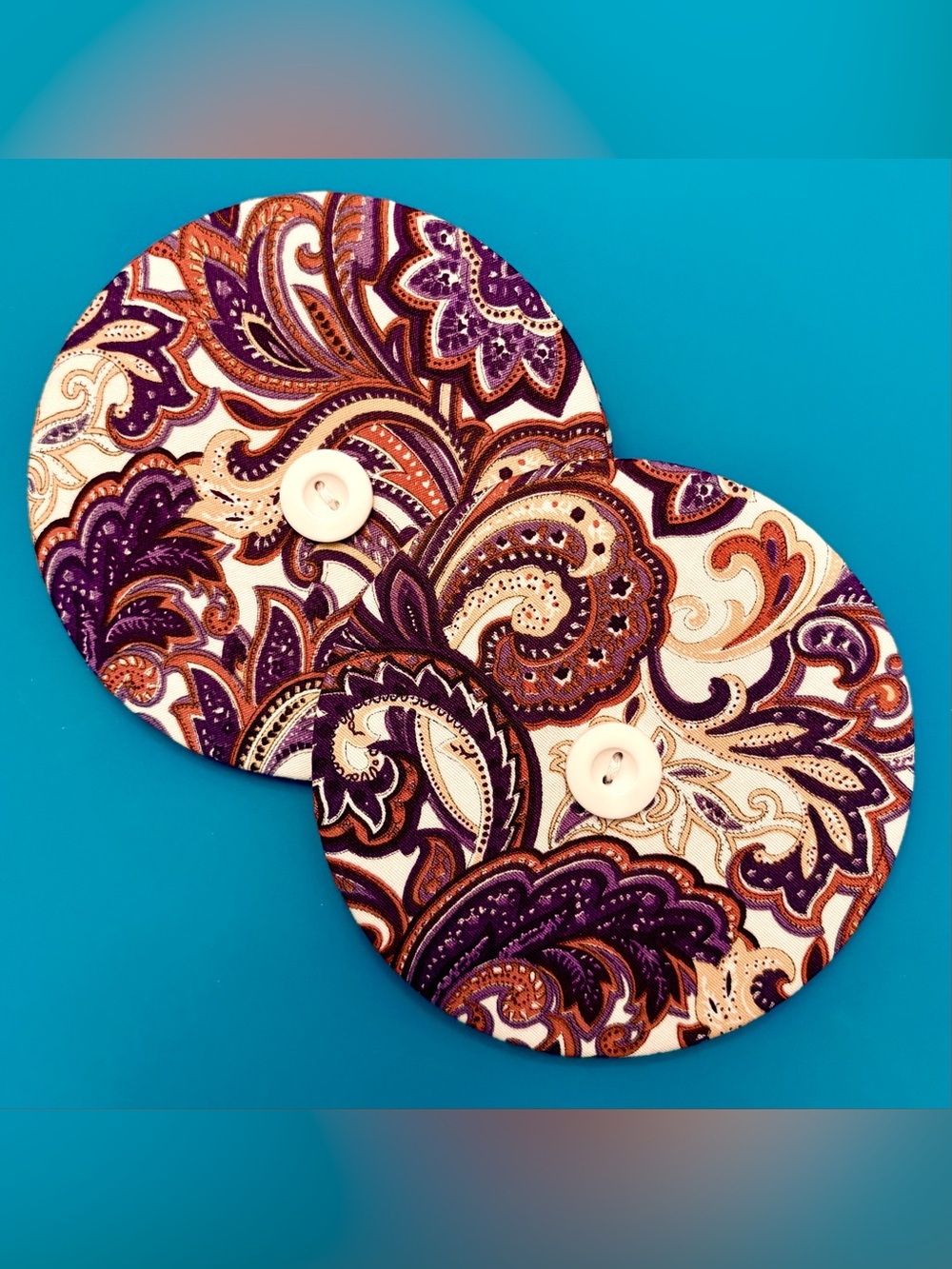 Handmade Fan Card/Helping Hand Organizer for Card Players - Paisley Fabric Qty2
